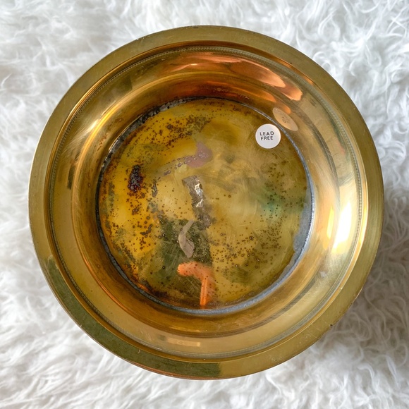 Large 9" Vintage Gold Brass Planter - Picture 3 of 6